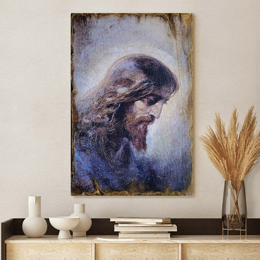Jesus Christ Face Portrait Canvas Wall Art - Jesus Portrait Picture - Religious Gift - Christian Wall Art Decor