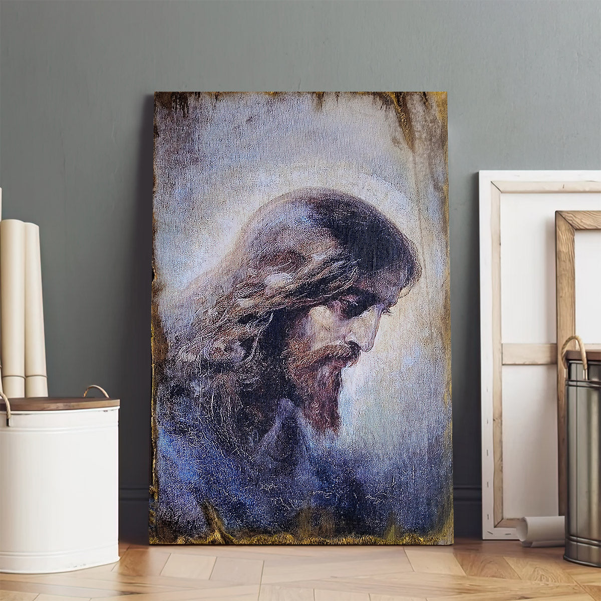 Jesus Christ Face Portrait Canvas Wall Art - Jesus Portrait Picture - Religious Gift - Christian Wall Art Decor