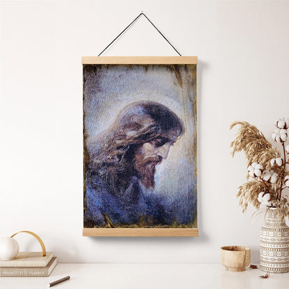 Jesus Christ Face Portrait Hanging Canvas Wall Art - Jesus Portrait Picture - Religious Gift - Christian Wall Art Decor