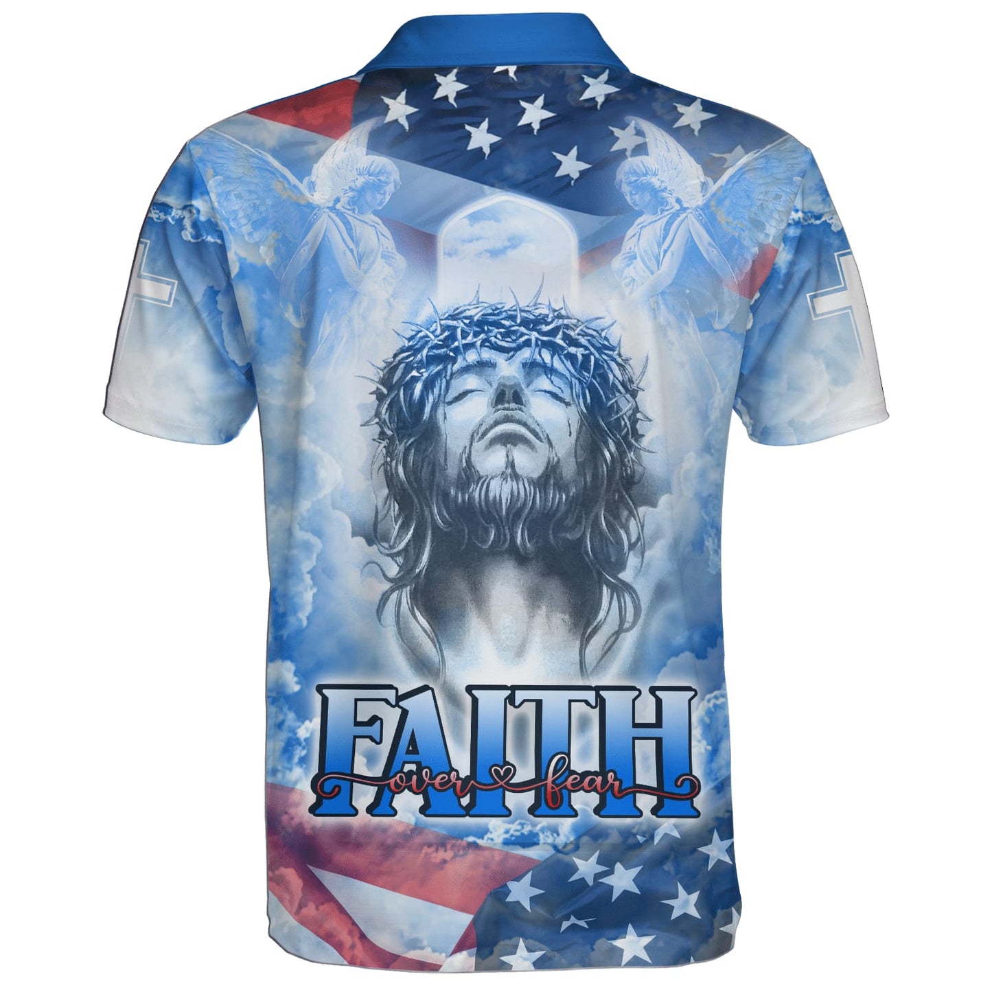Jesus Christ Faith Over Fear Polo Shirt - Christian Shirts & Shorts