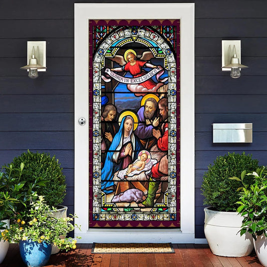 Jesus Christ Family Door Cover - Religious Door Decorations - Christian Home Decor