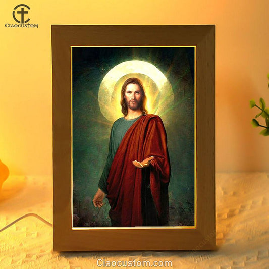 Jesus Christ Frame Lamp Pictures - Christian Wall Art - Jesus Frame Lamp Art