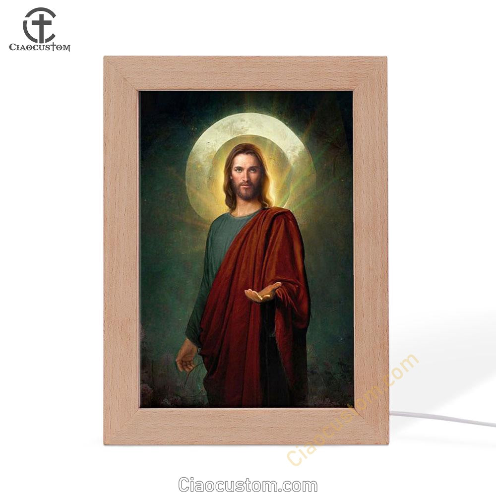 Jesus Christ Frame Lamp Pictures - Christian Wall Art - Jesus Frame Lamp Art