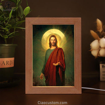 Jesus Christ Frame Lamp Pictures - Christian Wall Art - Jesus Frame Lamp Art