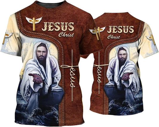 Jesus Christ Hand Of God All Over Printed 3D T Shirt - Christian Shirts for Men Women
