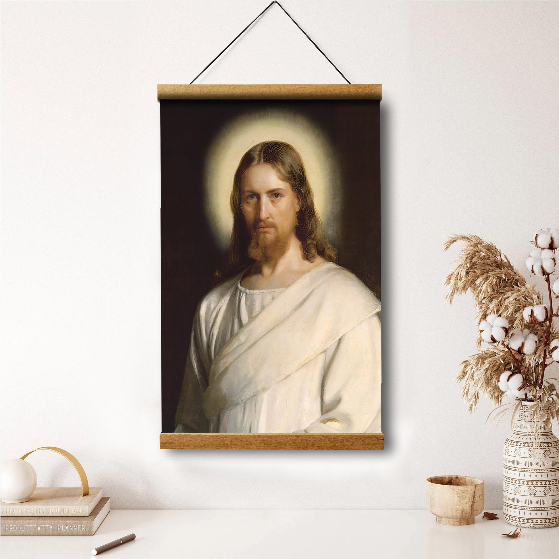 Jesus Christ Hanging Canvas Wall Art - Jesus Picture - Jesus Portrait Canvas - Religious Canvas