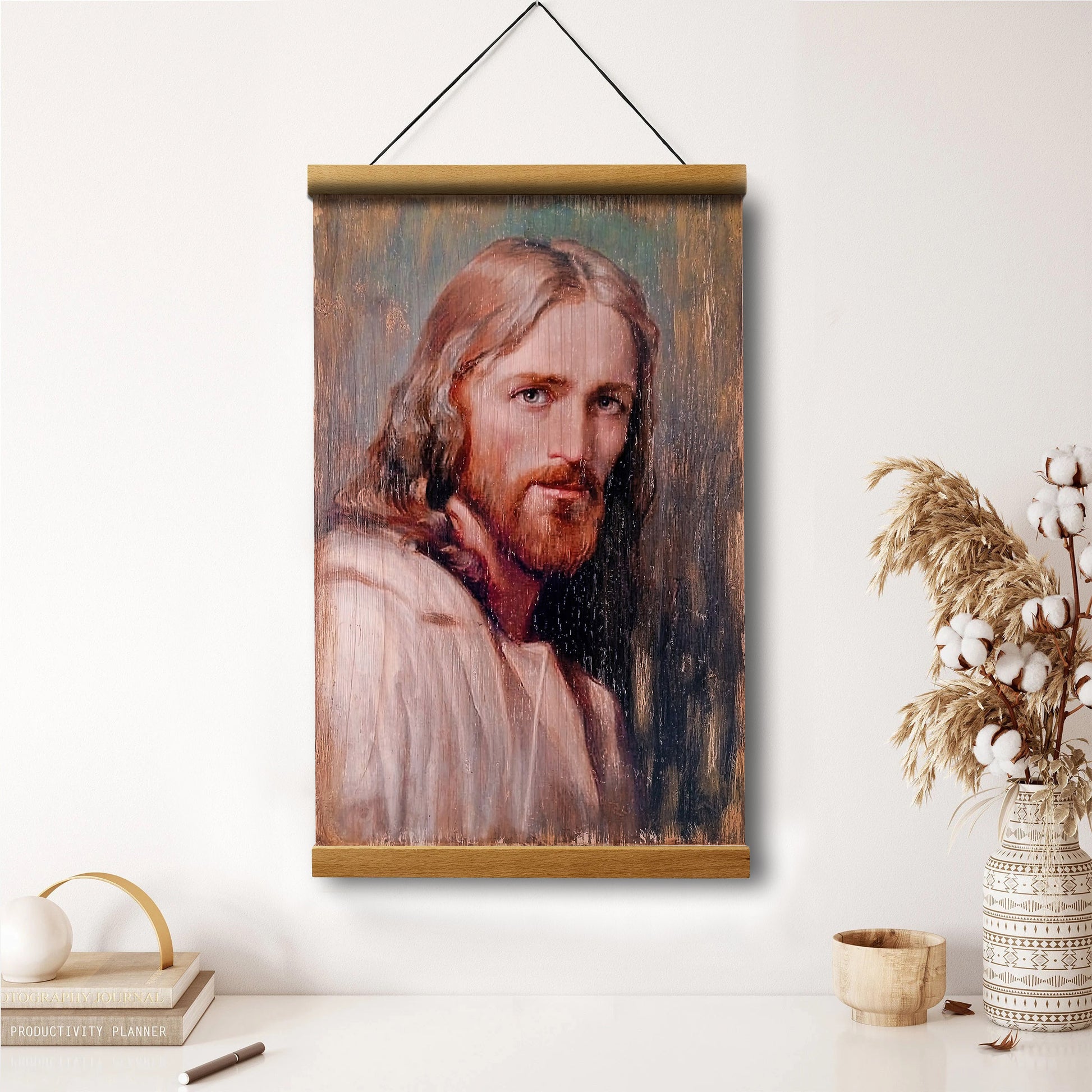 Jesus Christ Hanging Canvas Wall Art - Jesus Portrait Picture - Religious Gift - Christian Wall Art Decor