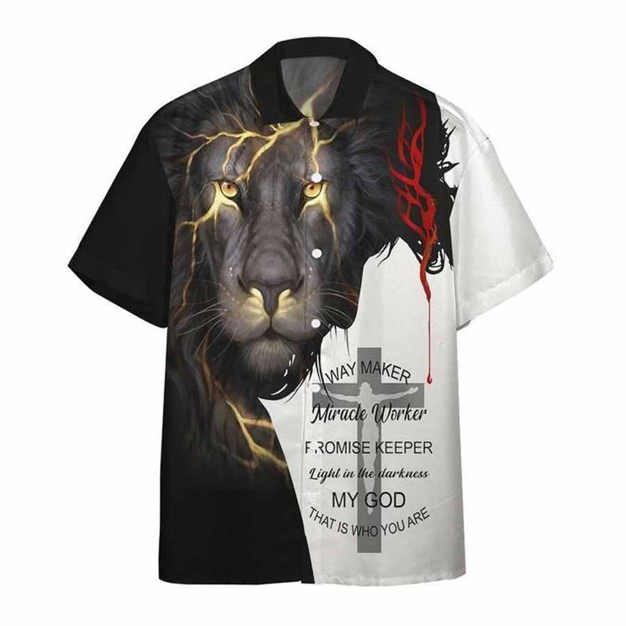 Jesus Christ Hawaiian Shirt - Way Maker Miracle Worker Promise Keeper Hawaiian Shirt For Men & Women