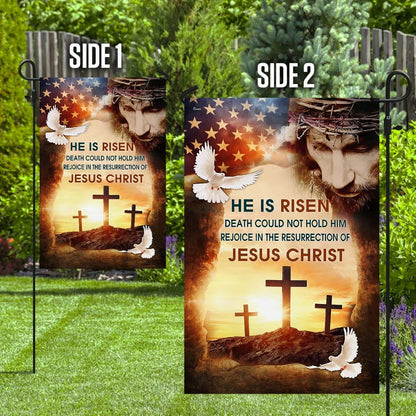 Jesus Christ He Is Risen Flag - Outdoor Christian House Flag - Christian Garden Flags