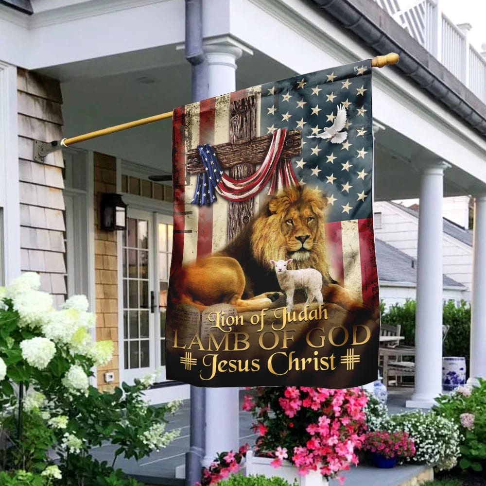 Jesus Christ House Flags - Christian Garden Flags - Outdoor Christian Flag