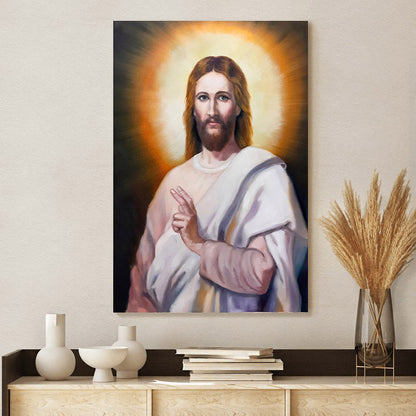 Jesus Christ Icon Painted Icon Catholic Christianoil - Canvas Pictures - Jesus Canvas Art - Christian Wall Art