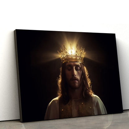 Jesus Christ In Crown On Dark - Canvas Pictures - Jesus Christ Canvas - Christian Wall Art
