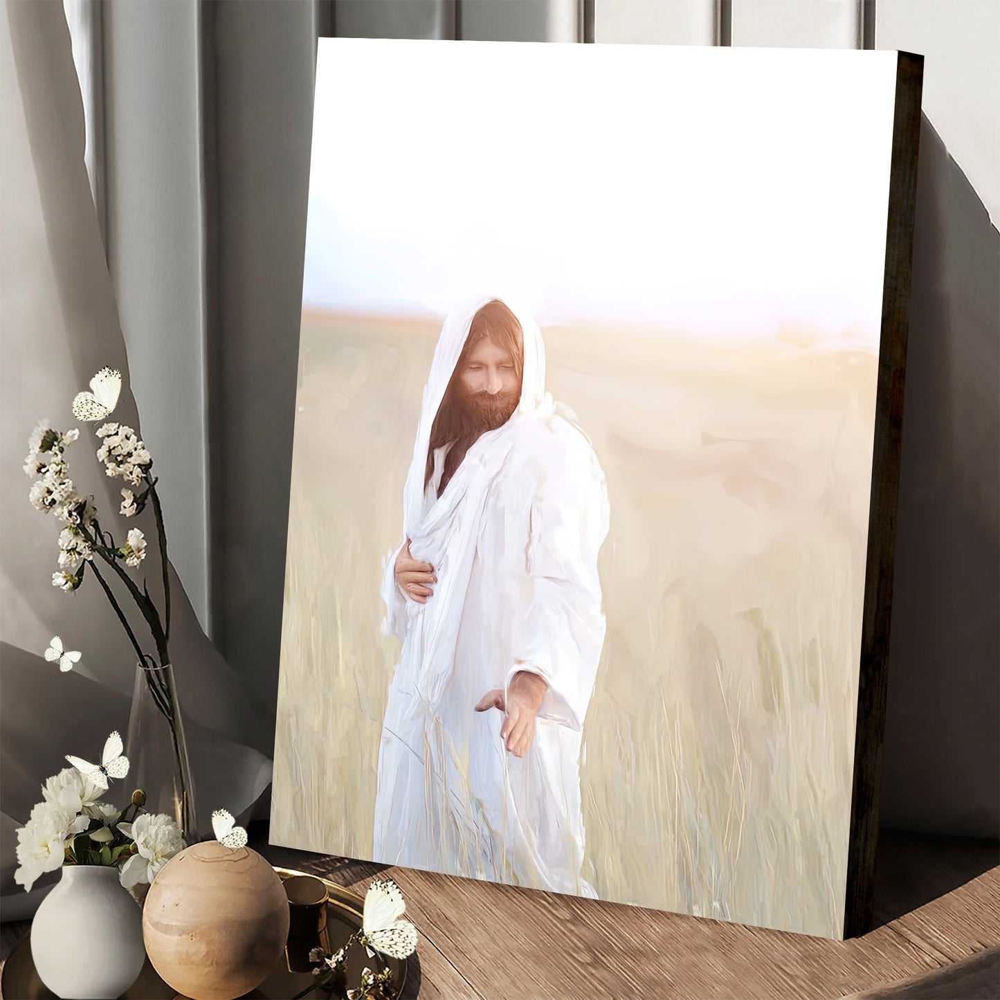 Jesus Christ In Field Canvas Pictures - Jesus Christ Art - Christian Canvas Wall Art