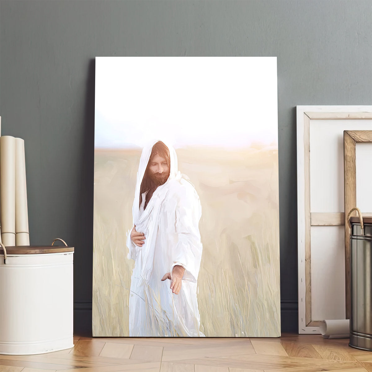 Jesus Christ In Field Canvas Pictures - Jesus Christ Art - Christian Canvas Wall Art