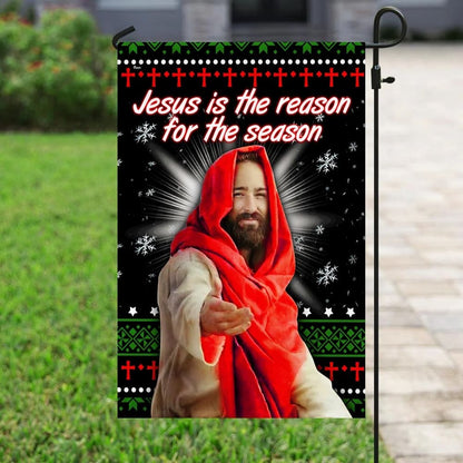 Jesus Christ Is The Reason For The Season House Flags - Christian Garden Flags - Outdoor Christian Flag
