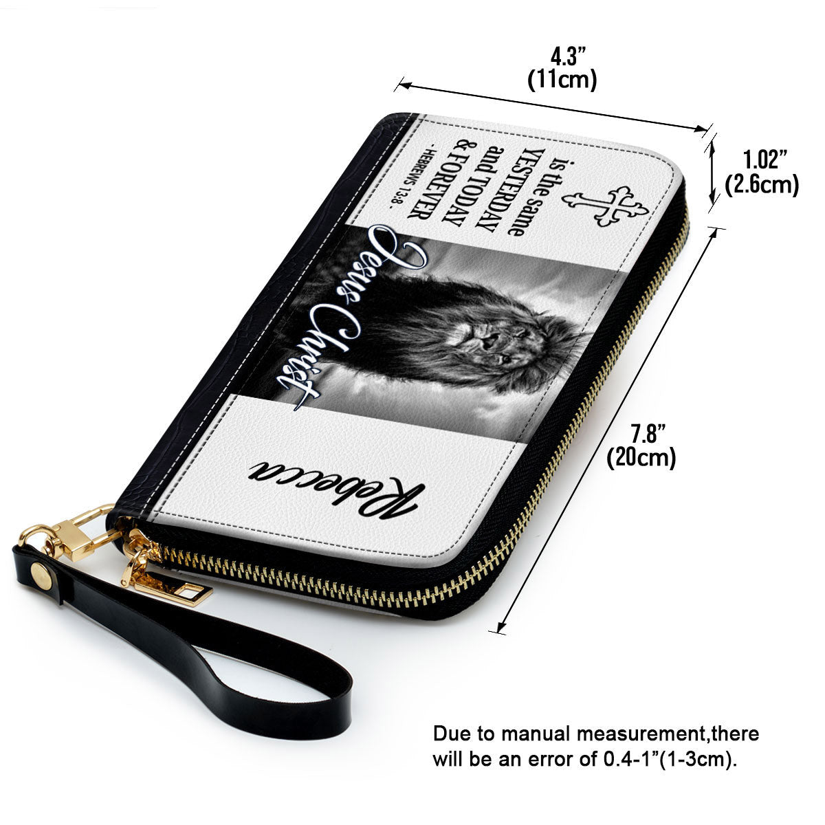 Jesus Christ Is The Same Yesterday And Today And Forever Clutch Purse For Women - Personalized Name - Christian Gifts For Women