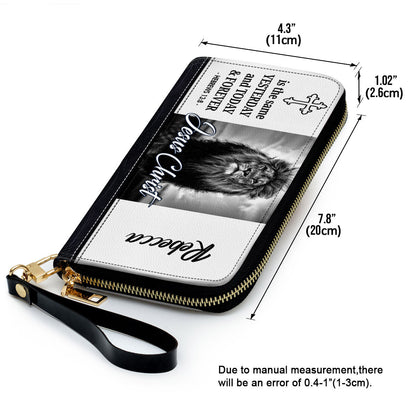 Jesus Christ Is The Same Yesterday And Today And Forever Clutch Purse For Women - Personalized Name - Christian Gifts For Women