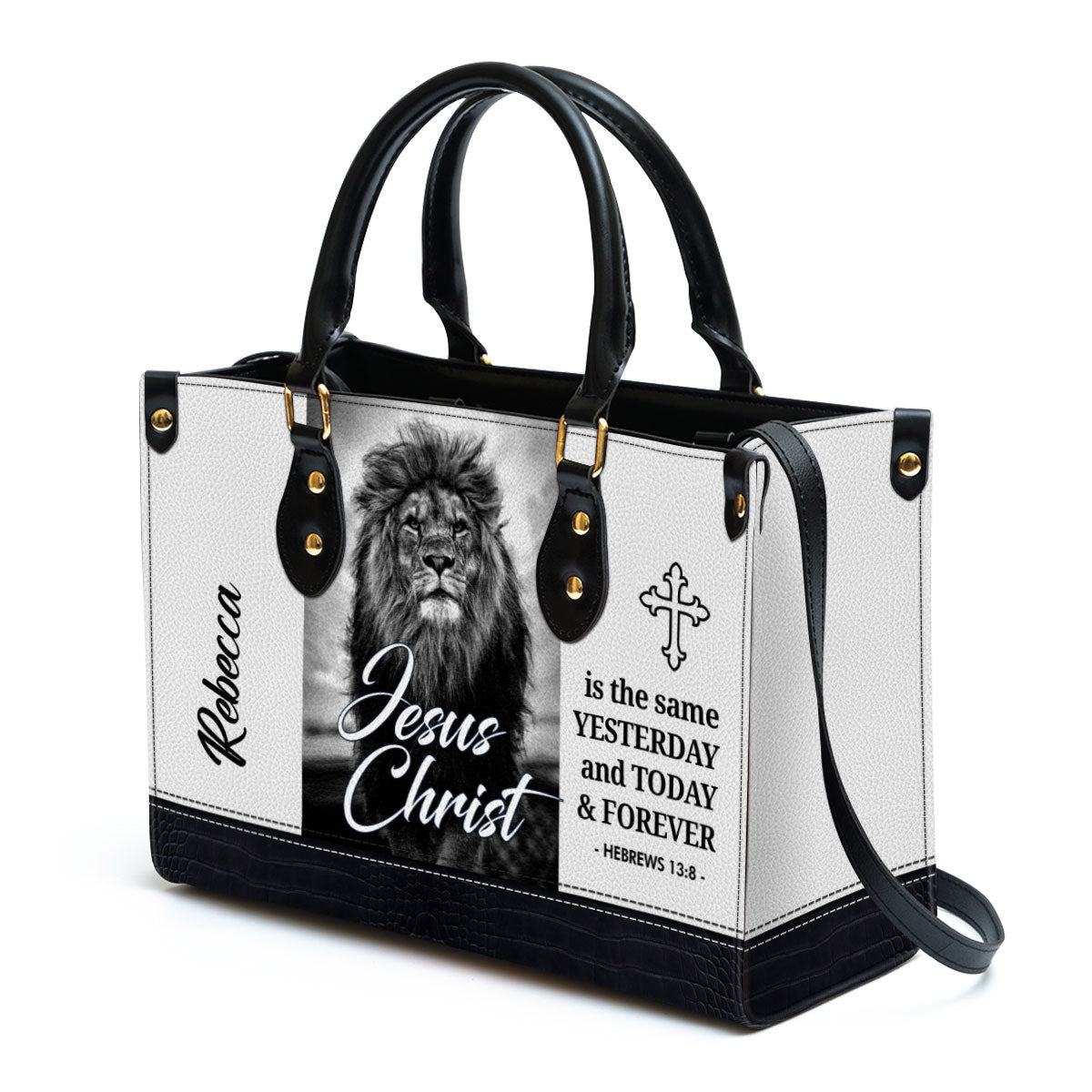 Jesus Christ Is The Same Yesterday And Today And Forever Personalized Leather Bag For Women - Religious Gifts For Women