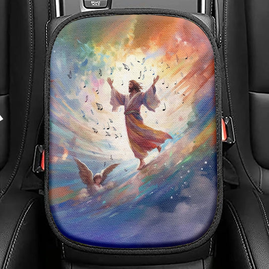 Jesus Christ Is The Same Yesterday Today And Forever Seat Box Cover, Jesus Christ Car Center Console Cover, Christian Car Interior Accessories