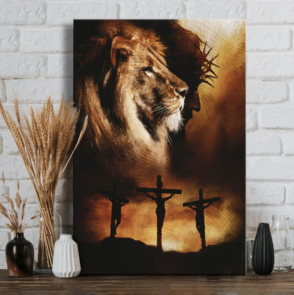 Jesus Christ Jesus On The Cross The Lion Of Judah Jesus Is King Canvas Posters - Christian Wall Posters - Religious Wall Decor