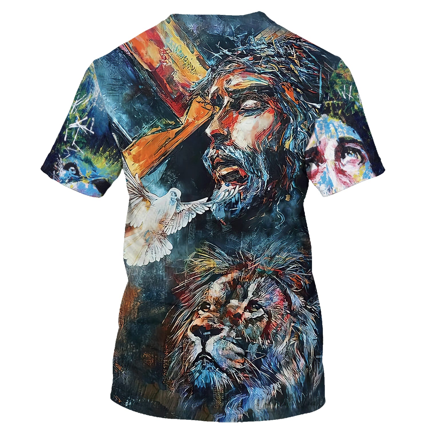 Jesus Christ Lion And Dove 3d T-Shirts - Christian Shirts For Men&Women