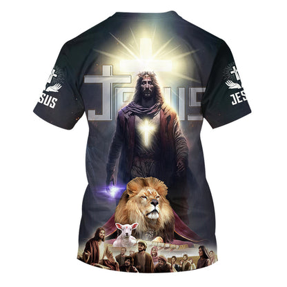 Jesus Christ Lion And Lamb 3d All Over Print Shirt - Christian 3d Shirts For Men Women