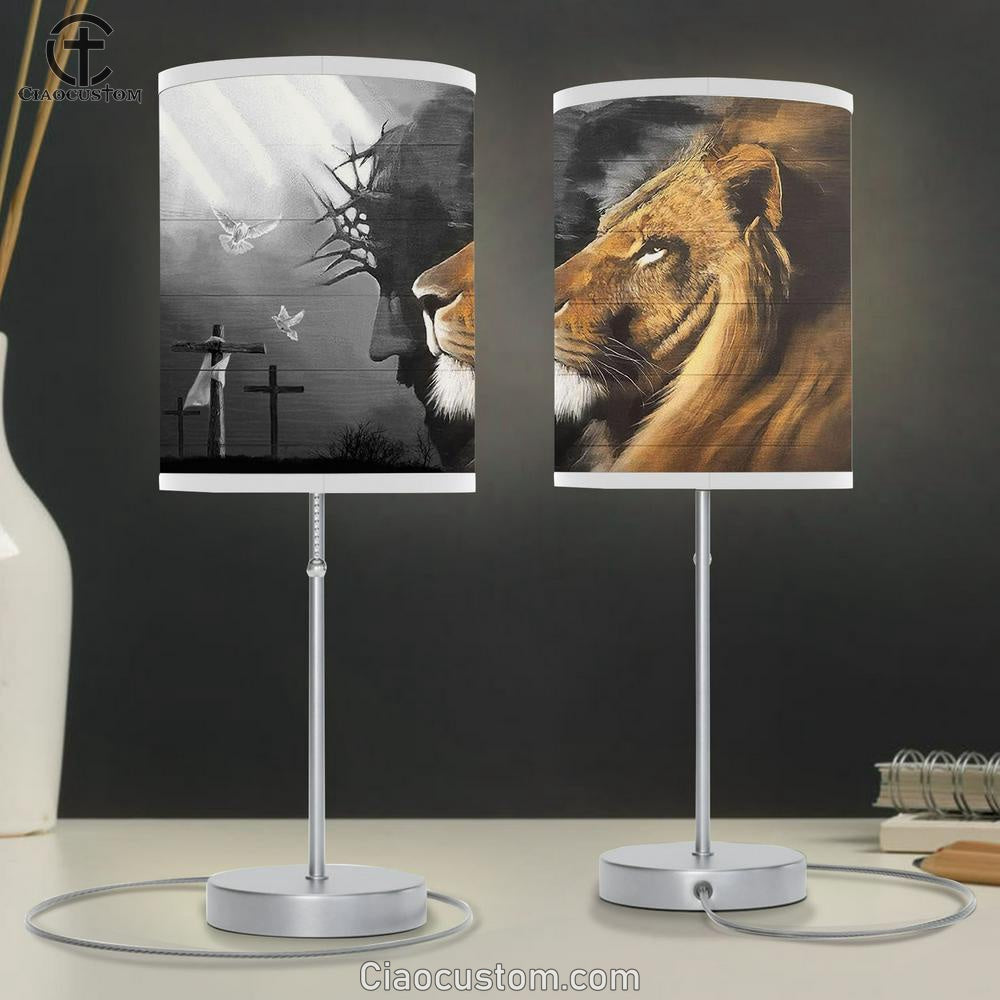 Jesus Christ Lion Of Judah Lamb Table Lamp Art - Lion Table Lamp Room Decor