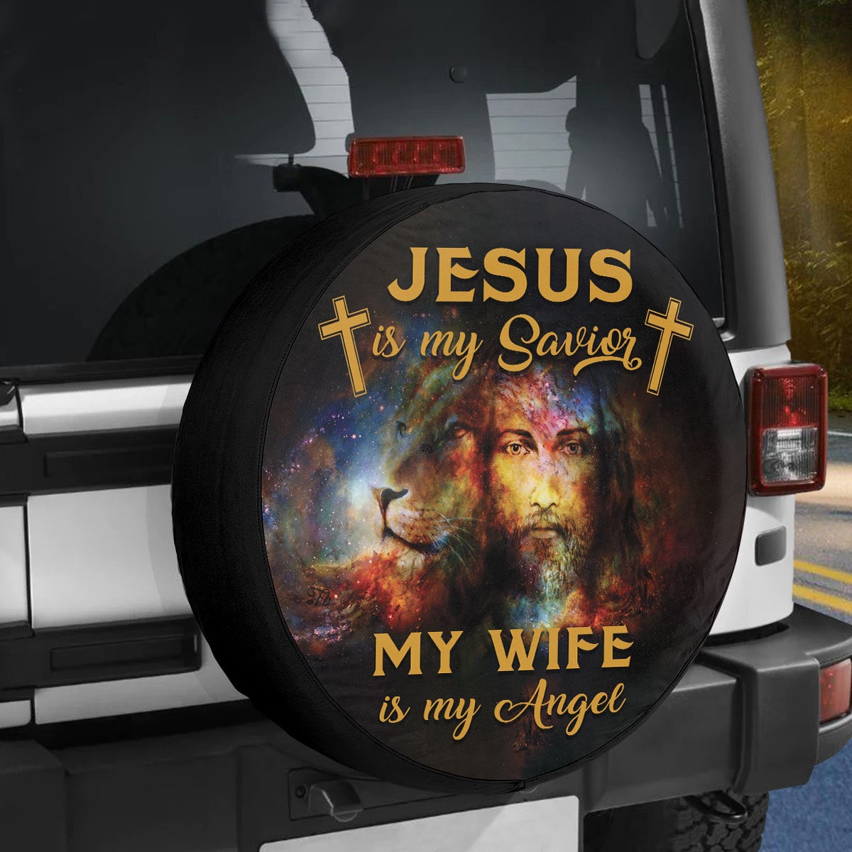 Jesus Christ Lion Of Judah Spare Tire Cover Jesus Is My Savior Holy Bible Spare Tire Covers