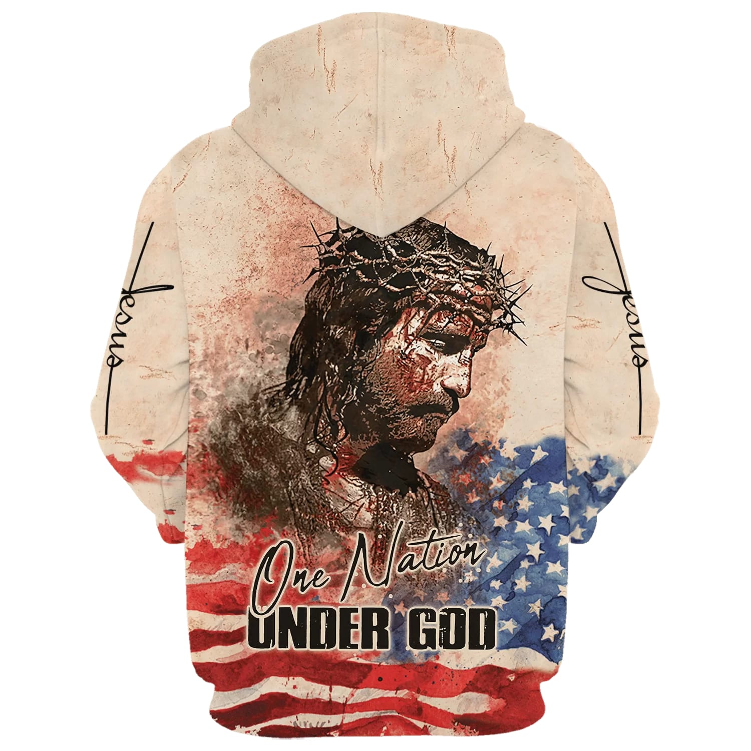 Jesus Christ One Nation Under God Hoodies - Jesus Hoodie - Men & Women Christian Hoodie - 3D Printed Hoodie