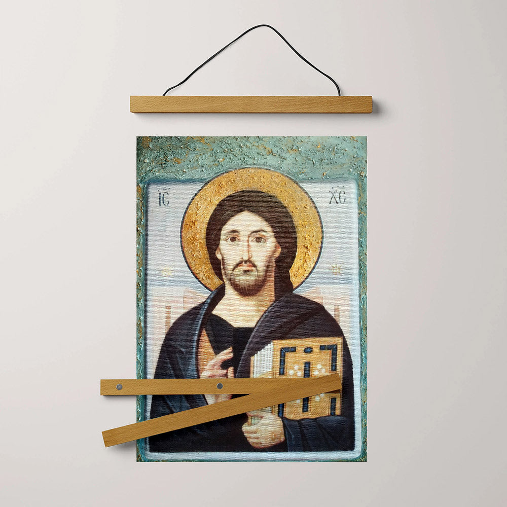 Jesus Christ Pantocrator Greek Orthodox Hanging Canvas Wall Art - Jesus Portrait Picture - Religious Gift - Christian Wall Art Decor