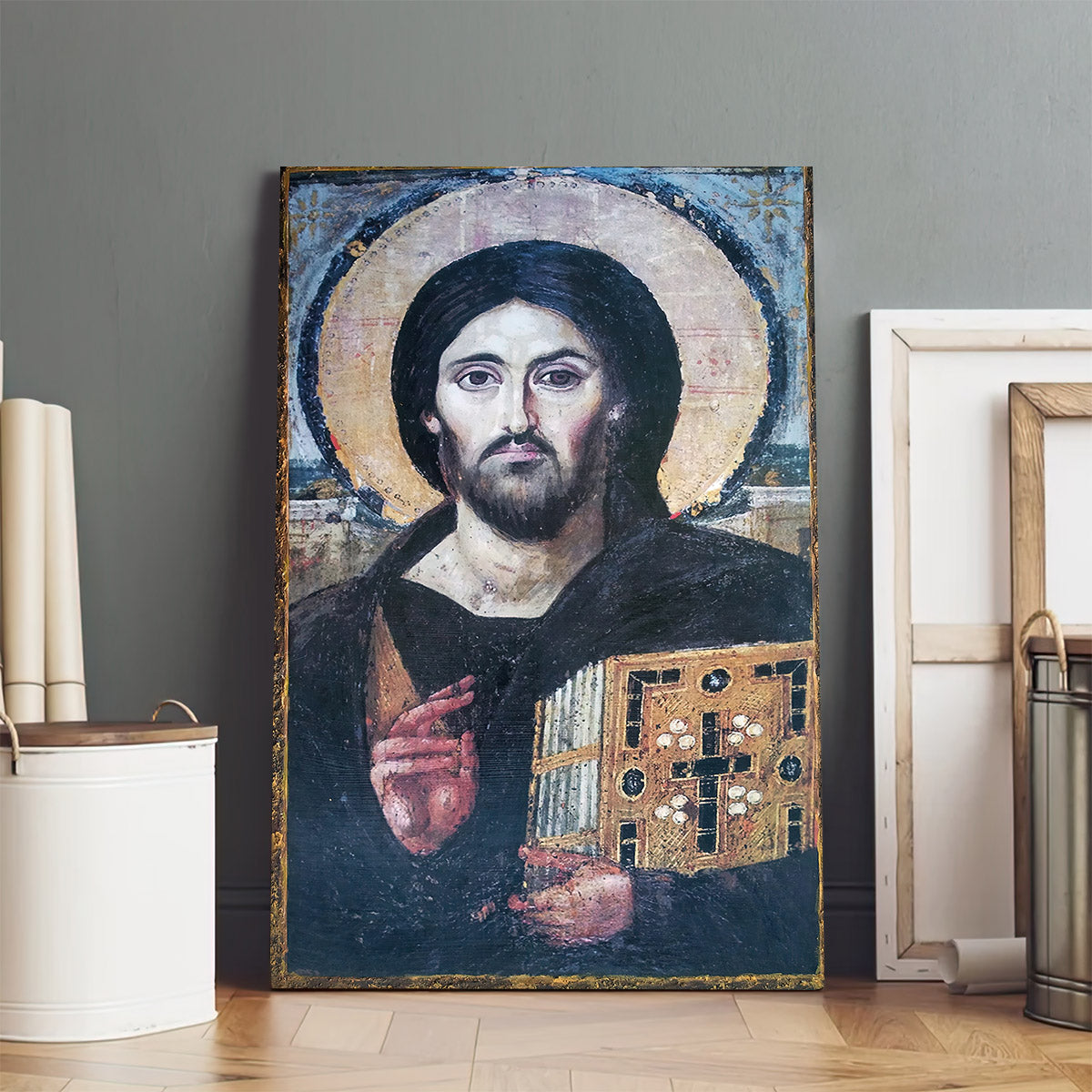 Jesus Christ Pantocrator Sinai Greek Orthodox Canvas Wall Art - Jesus Portrait Picture - Religious Gift - Christian Wall Art Decor