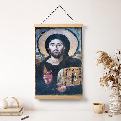 Jesus Christ Pantocrator Sinai Greek Orthodox Hanging Canvas Wall Art - Jesus Portrait Picture - Religious Gift - Christian Wall Art Decor