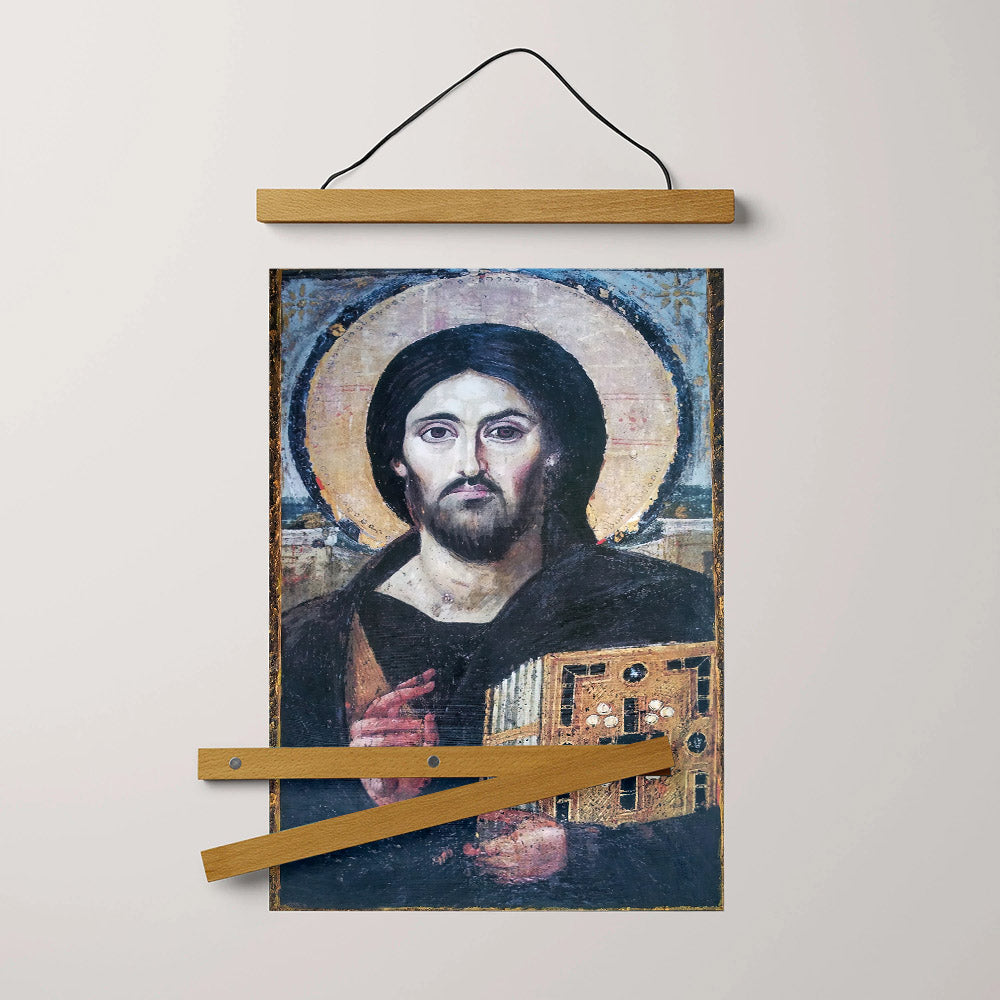 Jesus Christ Pantocrator Sinai Greek Orthodox Hanging Canvas Wall Art - Jesus Portrait Picture - Religious Gift - Christian Wall Art Decor