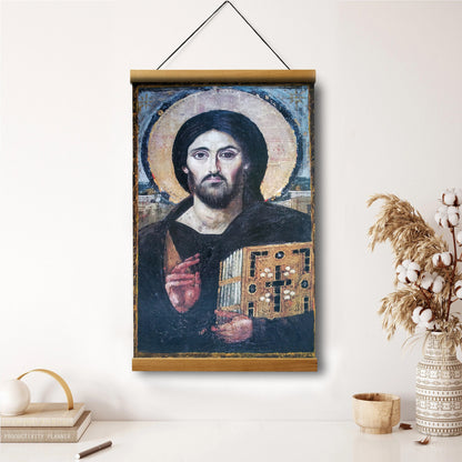 Jesus Christ Pantocrator Sinai Greek Orthodox Hanging Canvas Wall Art - Jesus Portrait Picture - Religious Gift - Christian Wall Art Decor