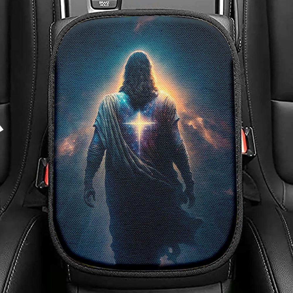 Jesus Christ Pictures Seat Box Cover, Jesus Car Center Console Cover, Christian Interior Car Accessories