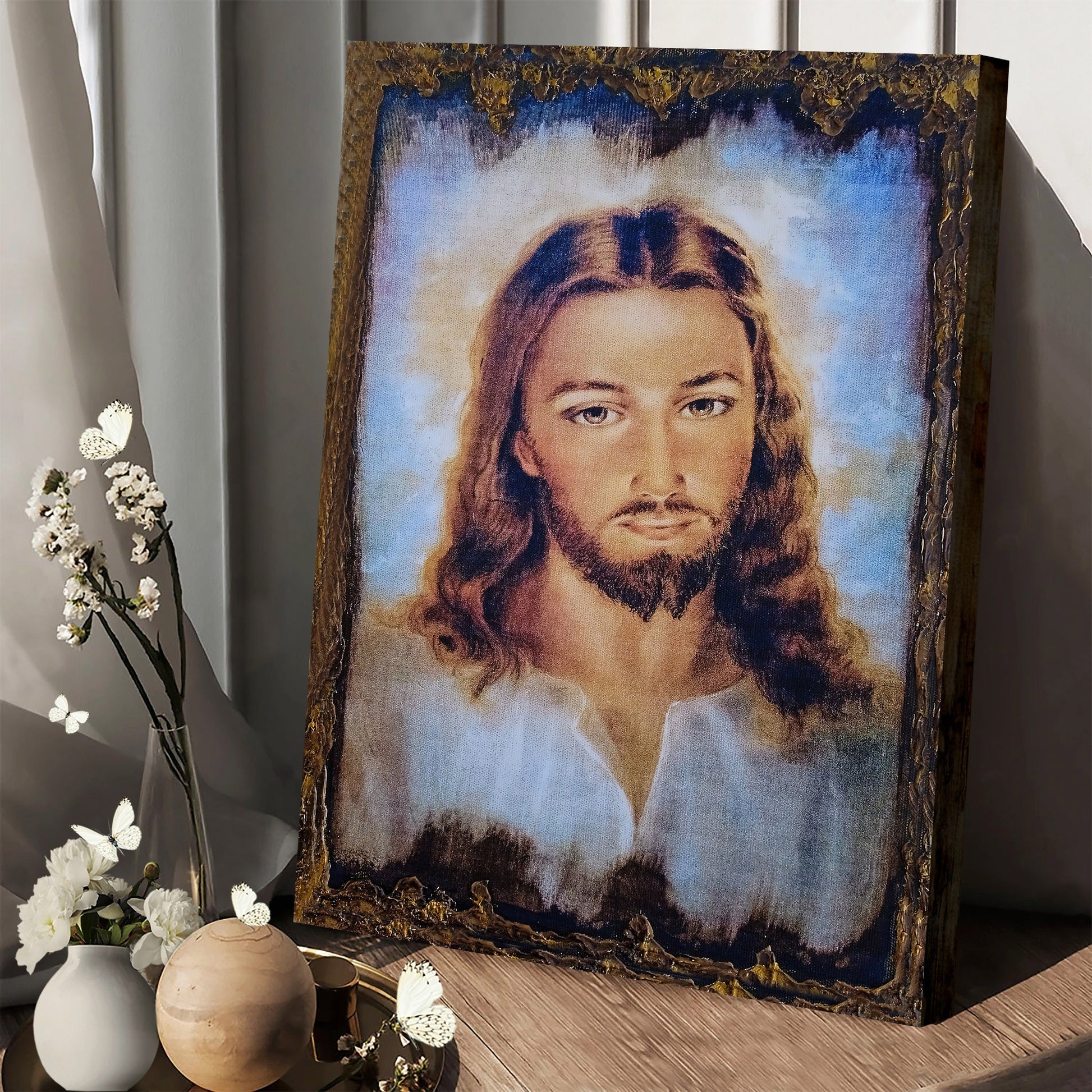 Jesus Christ Portrait Art Canvas - Jesus Portrait Picture - Religious Gift - Christian Wall Art Decor