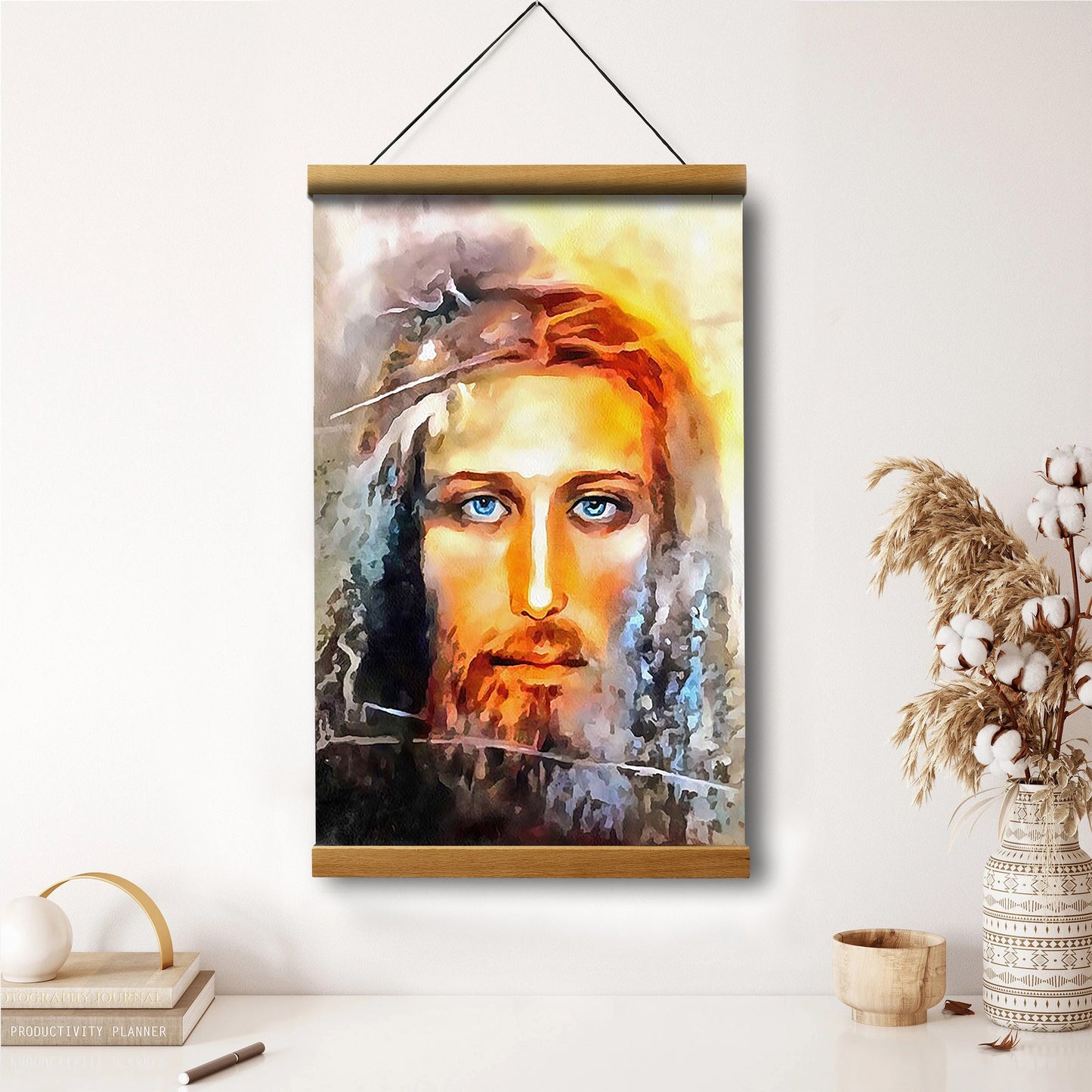 Jesus Christ Portrait Hanging Canvas Wall Art 2 - Jesus Portrait Picture - Religious Gift - Christian Wall Art Decor