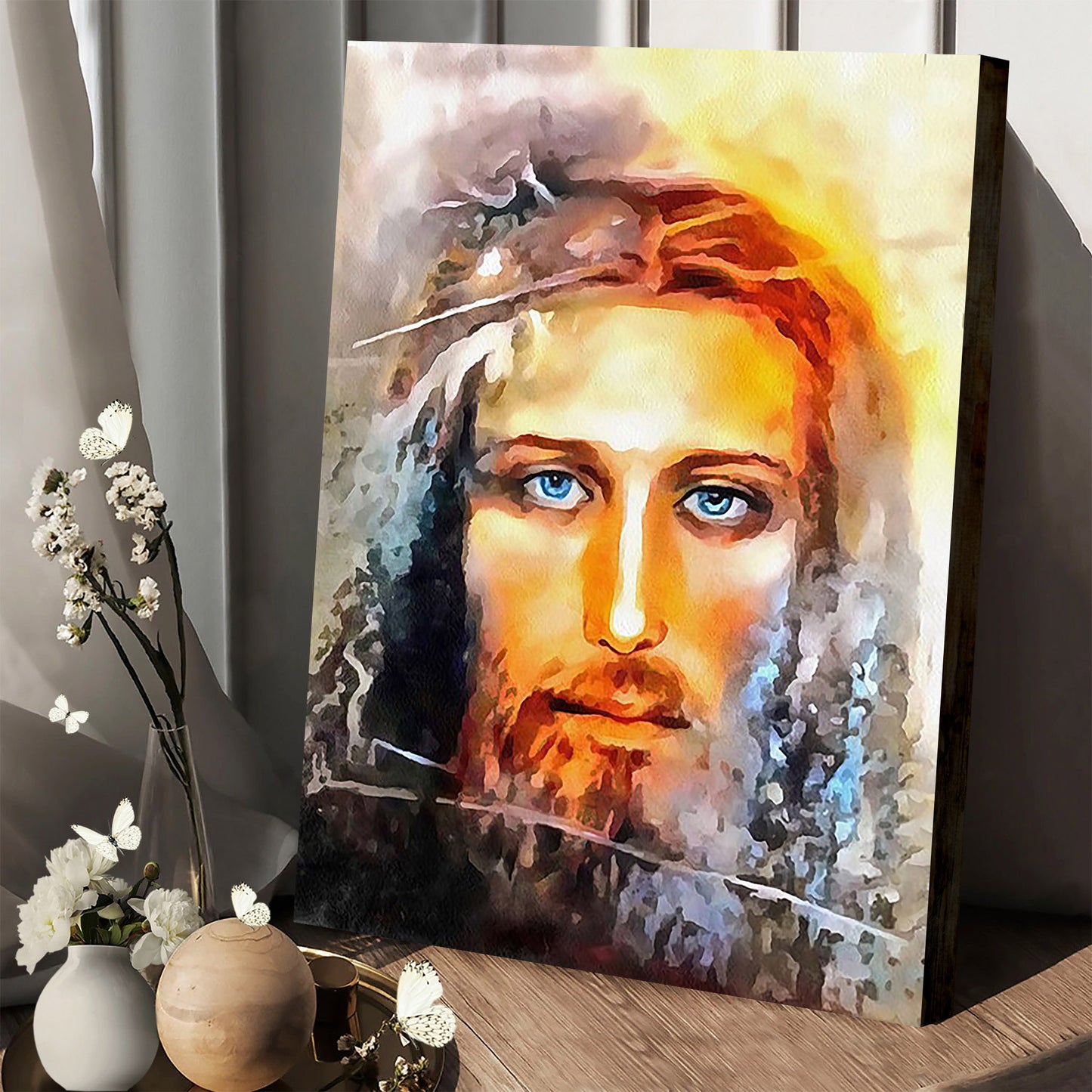 Jesus Christ Portrait Painting Canvas - Jesus Portrait Picture - Religious Gift - Christian Wall Art Decor