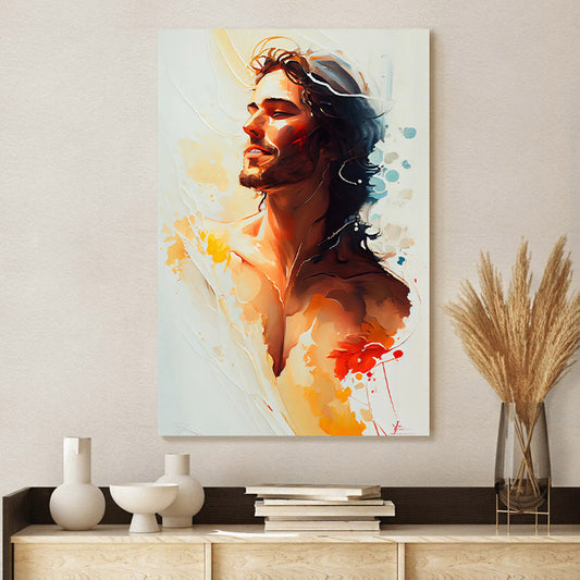 Jesus Christ Portrait Print Of Oil Painting Jesus Painting - Jesus Christ Canvas - Christian Wall Art