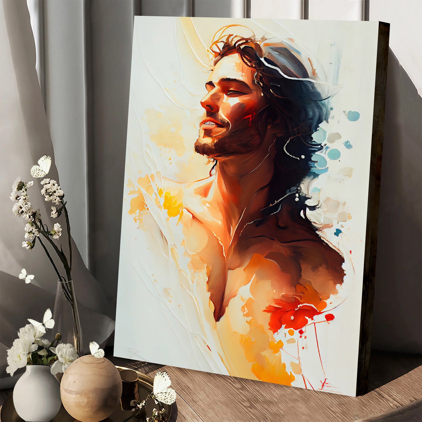 Jesus Christ Portrait Print Of Oil Painting Jesus Painting - Jesus Christ Canvas - Christian Wall Art