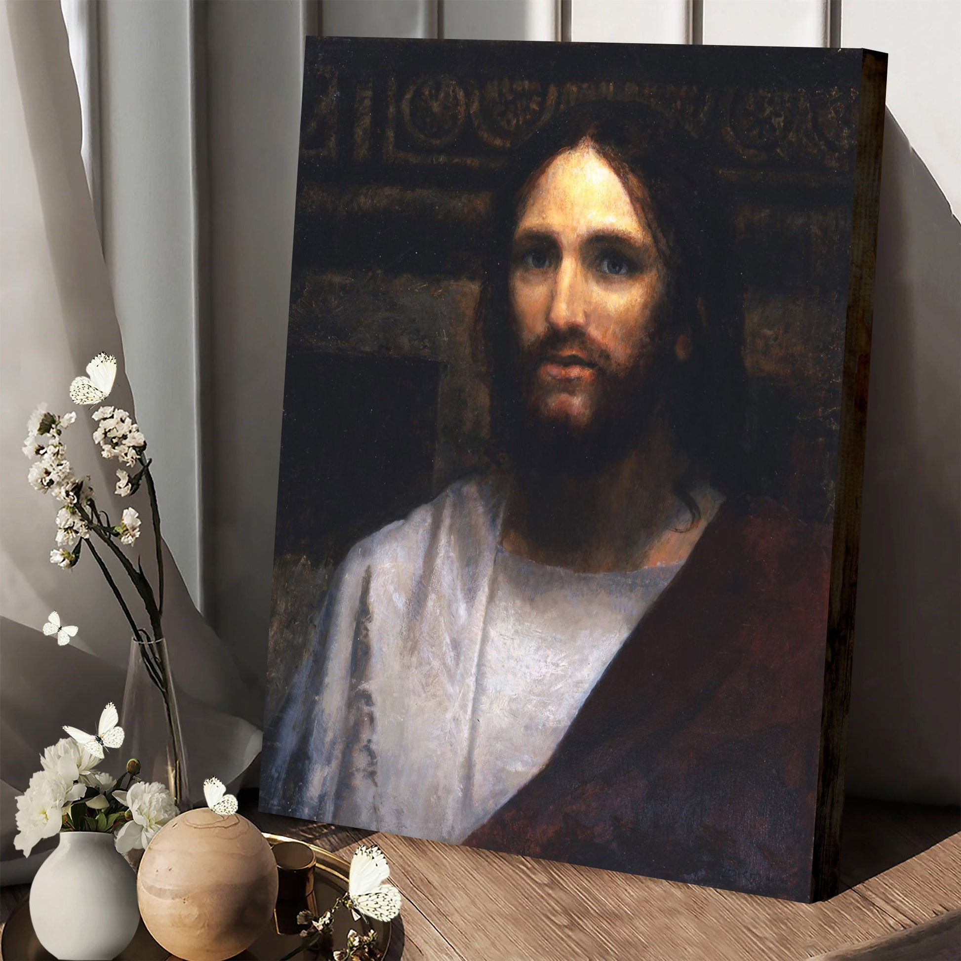 Jesus Christ Portrait Son Of Man Canvas Pictures - Religious Canvas Wall Art - Christian Paintings For Home