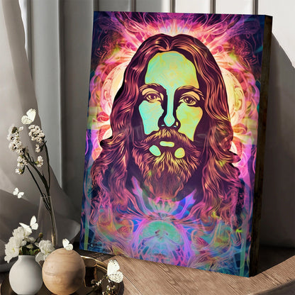 Jesus Christ Portrait Surrounded By Other Colors - Jesus Canvas Pictures - Christian Wall Art