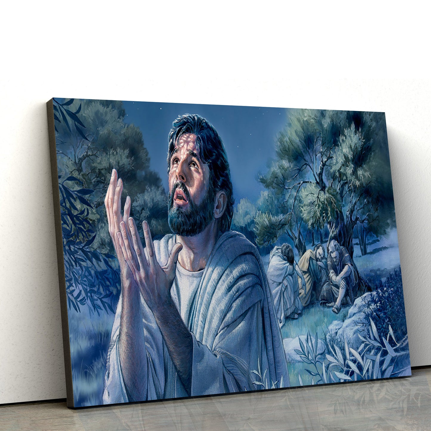 Jesus Christ Pray - Jesus Canvas Wall Art - Christian Wall Art