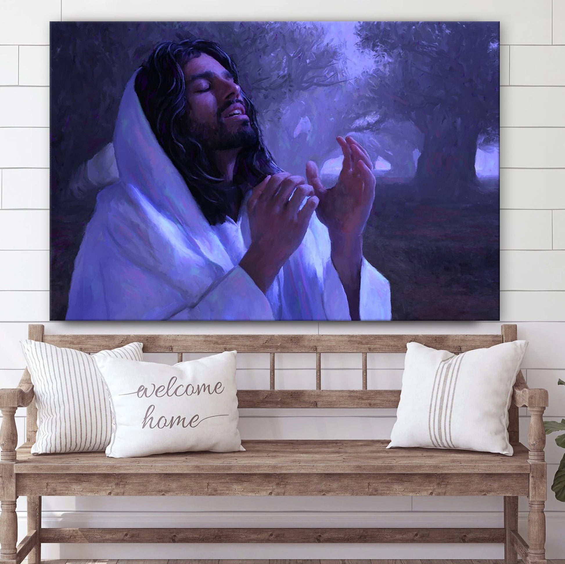 Jesus Christ Praying Canvas Pictures - Jesus Christ Canvas Art - Christian Wall Canvas