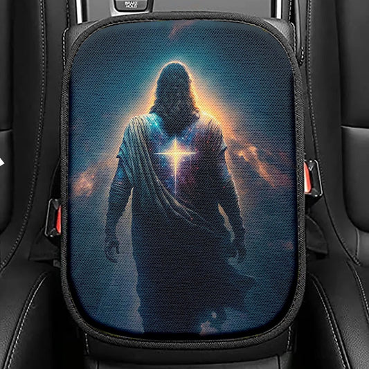 Jesus Christ Praying In The Garden Seat Box Cover, Jesus Car Center Console Cover, Christian Car Interior Accessories