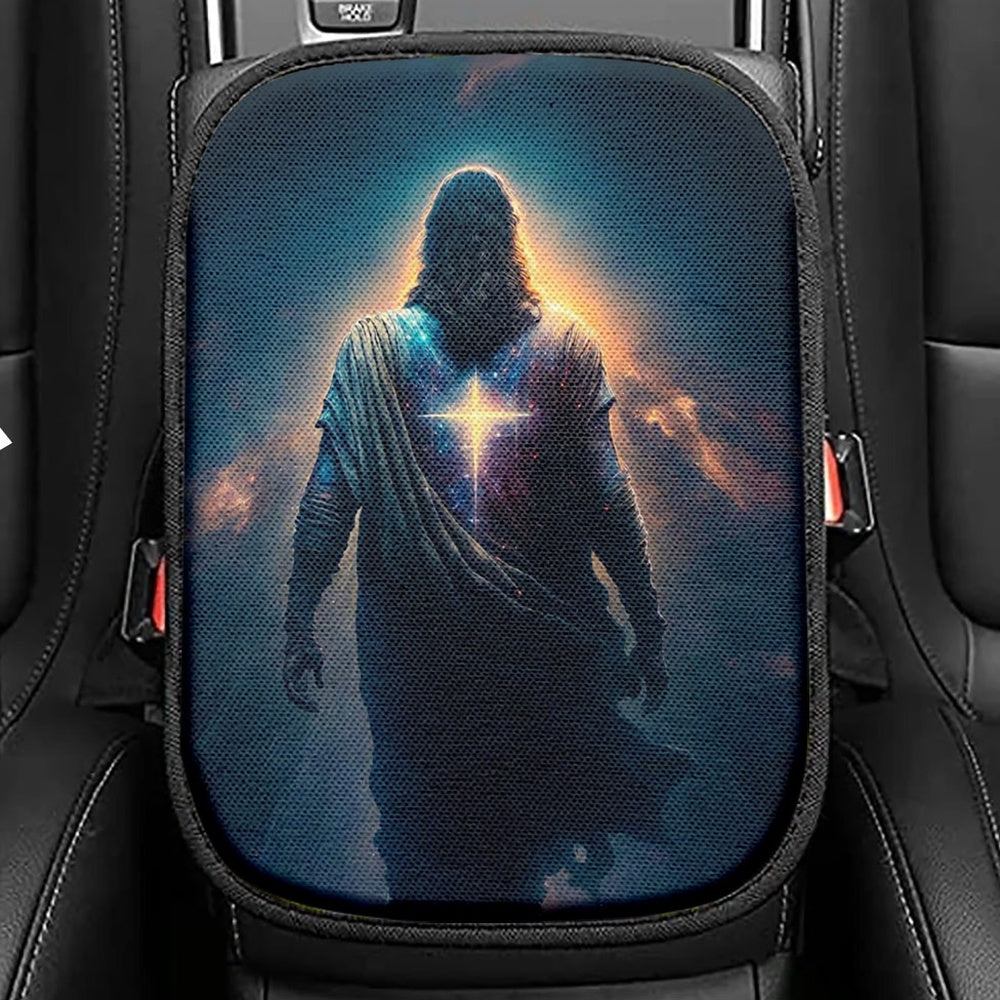 Jesus Christ Praying In The Garden Seat Box Cover, Jesus Car Center Console Cover, Christian Car Interior Accessories