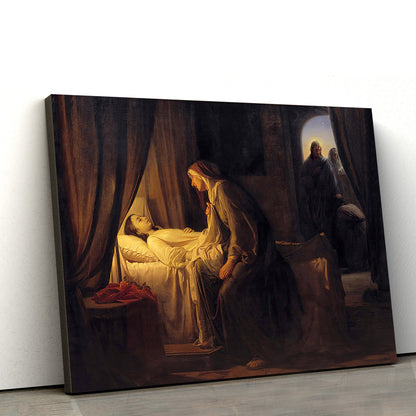Jesus Christ Raising Daughter Of Jairus Canvas Pictures - Jesus Canvas Pictures - Christian Wall Art