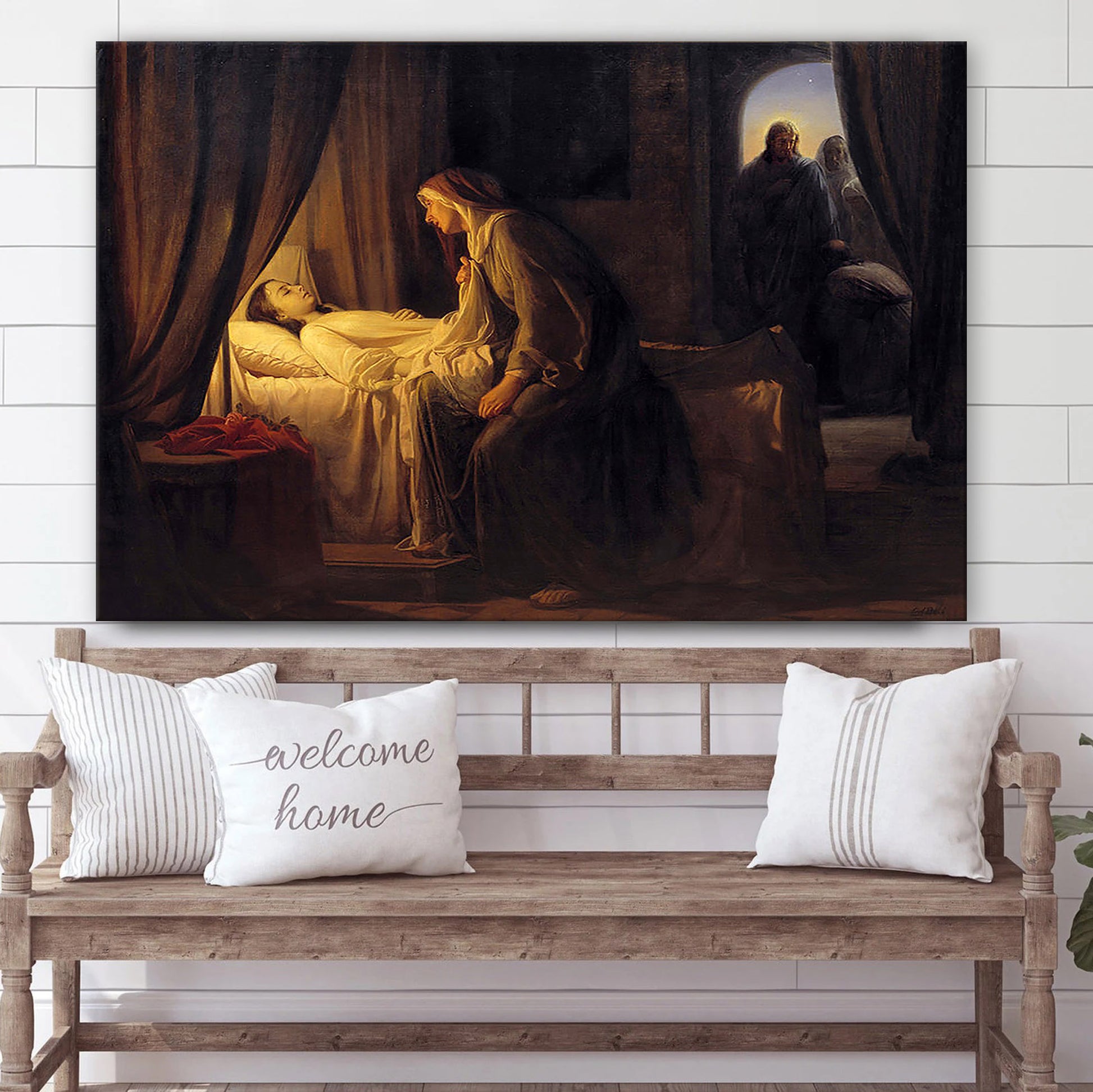 Jesus Christ Raising Daughter Of Jairus Canvas Pictures - Jesus Canvas Pictures - Christian Wall Art