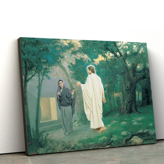 Jesus Christ Resurrected Jesus & Mary Canvas Wall Art - Easter Wall Art - Christian Canvas Wall Art