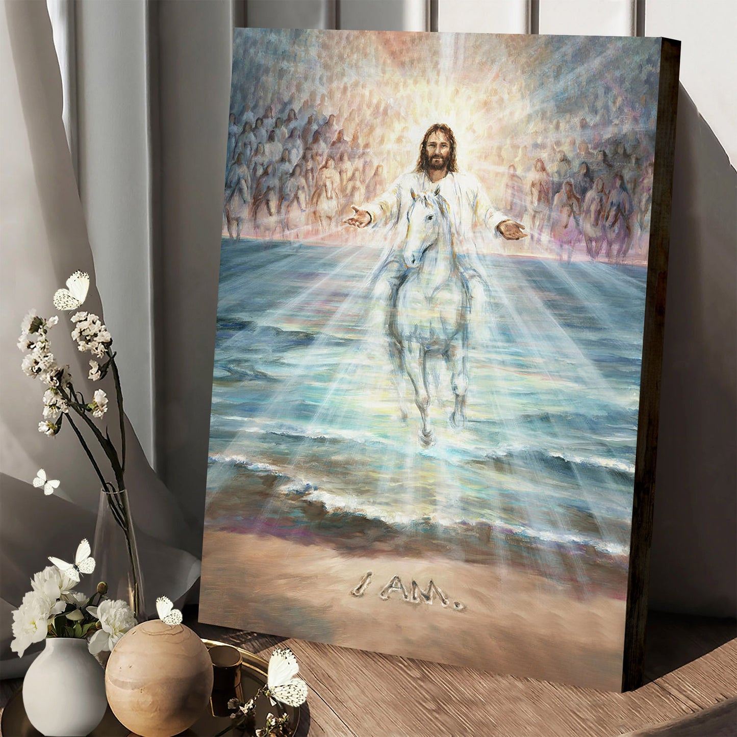 Jesus Christ Returning On A White Horse Canvas - I Am Returns Canvas Pictures - Jesus Canvas Painting - Christian Canvas Prints